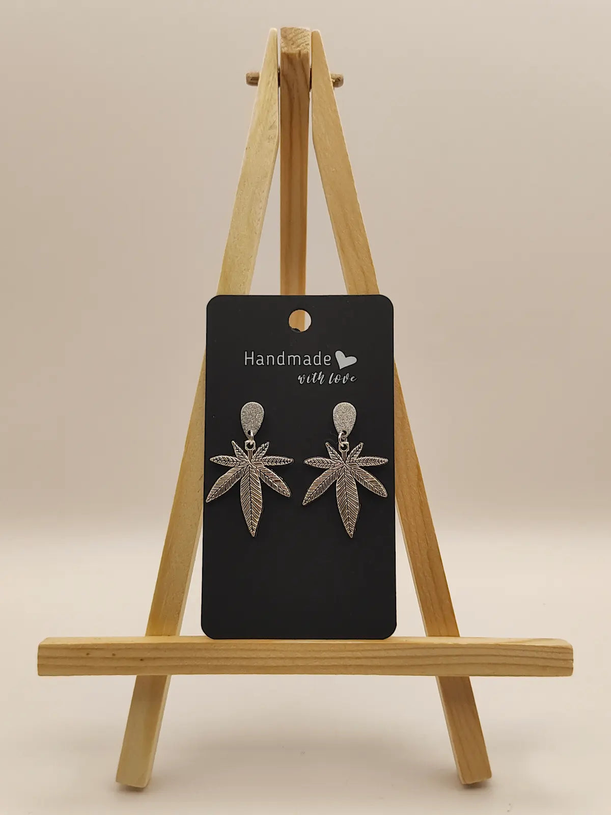 Cannabis Leaf Sparkle Teardrop Earrings