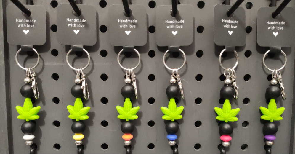 Rainbow Silicone Cannabis Leaf 6 Keychain Collection Bundle