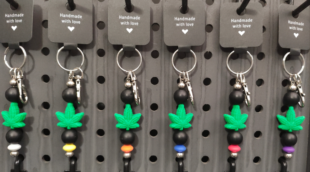 Rainbow Silicone Cannabis Leaf 6 Keychain Collection Bundle