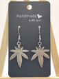 Cannabis Leaf Earrings Stainless Steel Rainbow Color Hypoallergenic Hooks