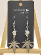 Opalite Cannabis Leaf Earrings - Luminous Stone Hooks