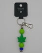 Silicone Green Leaf Light Green Beads with Accent Bead Keychain