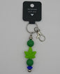 Silicone Light Green Leaf Green Beads with Accent Bead Keychain
