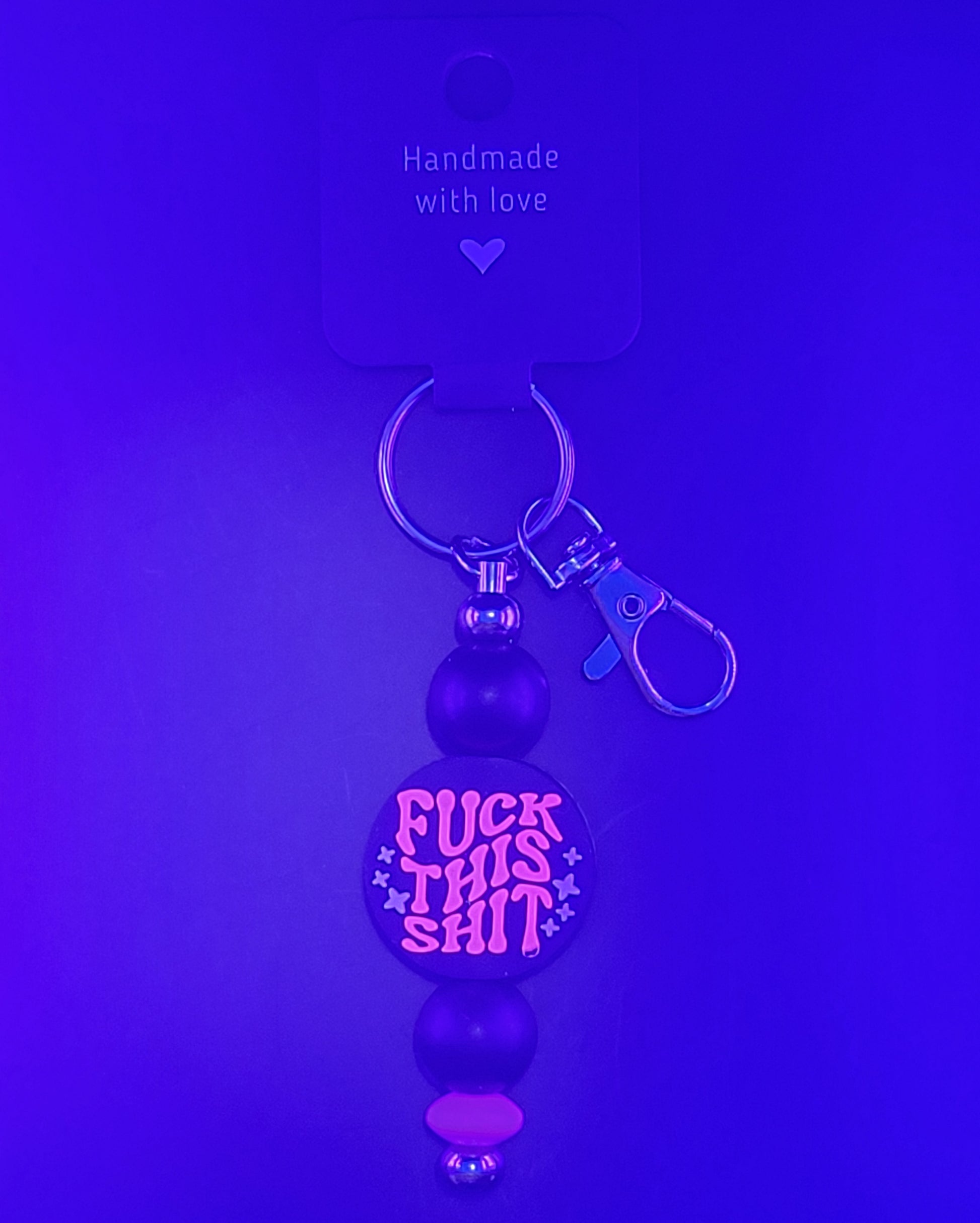UV Reactive FTS Pink Black with Black Beads Pink Accent Bead
